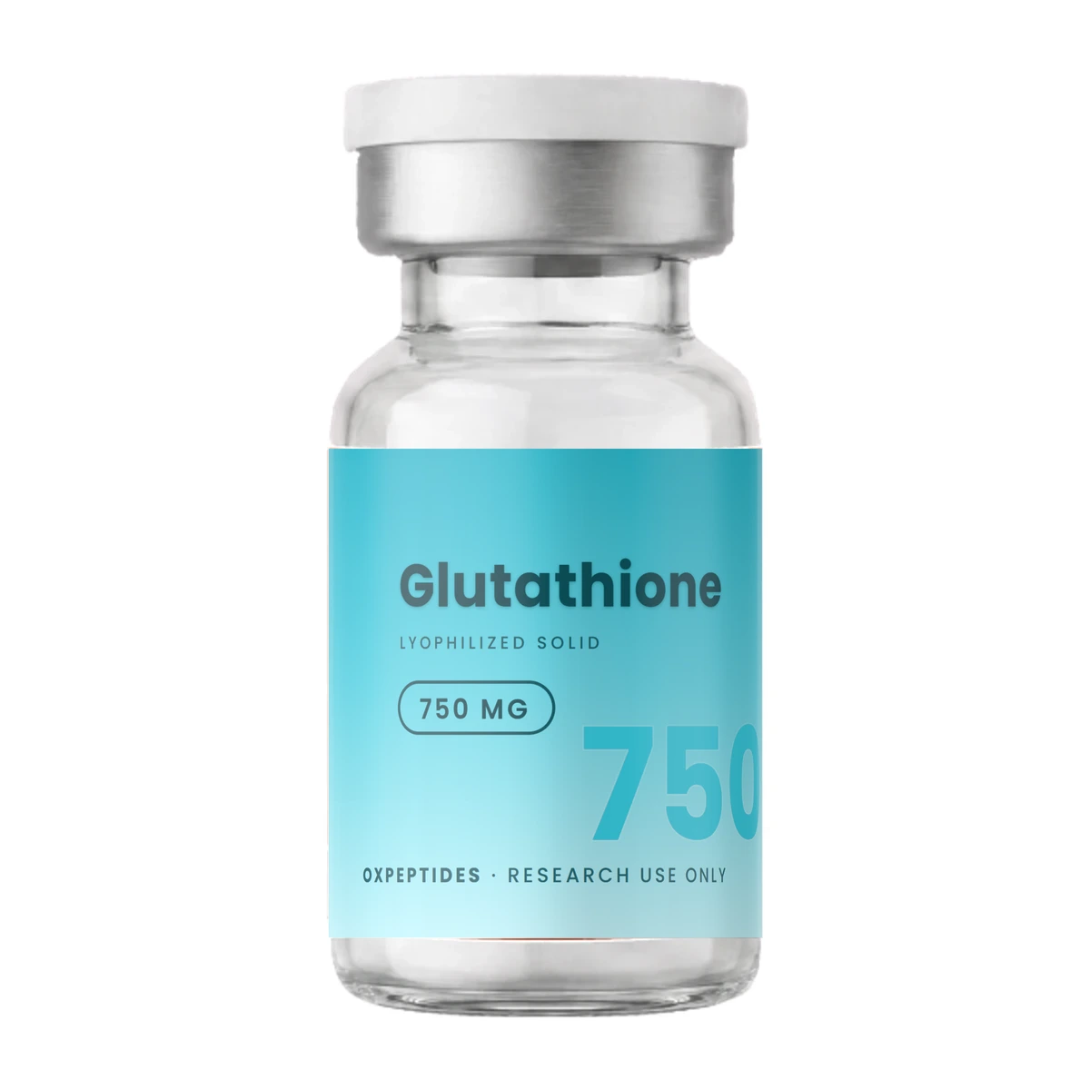 Glutathione · Glutathione flacon — gelyofiliseerd, OXpeptides etiket