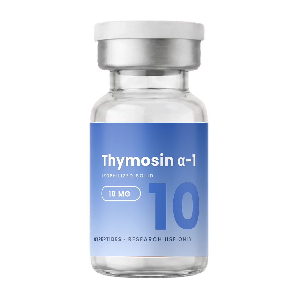Thymosin alpha 1 · Thymosin α-1 flacon — gelyofiliseerd, OXpeptides etiket