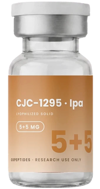 CJC-1295 / Ipamorelin 10 mg — verzegelde gelyofiliseerde flacon, CJC-1295 / Ipamorelin etiket