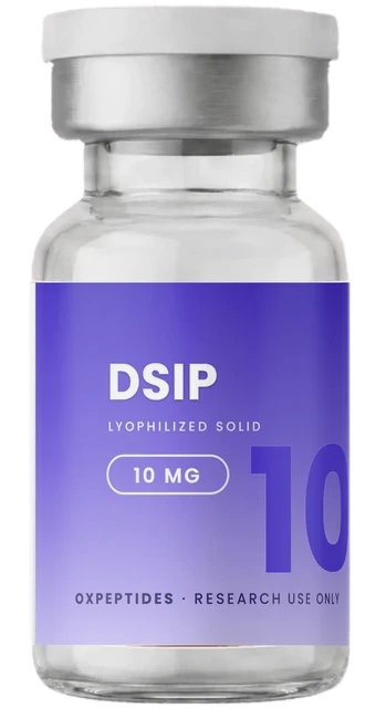 DSIP 10 mg — verzegelde gelyofiliseerde flacon, DSIP etiket