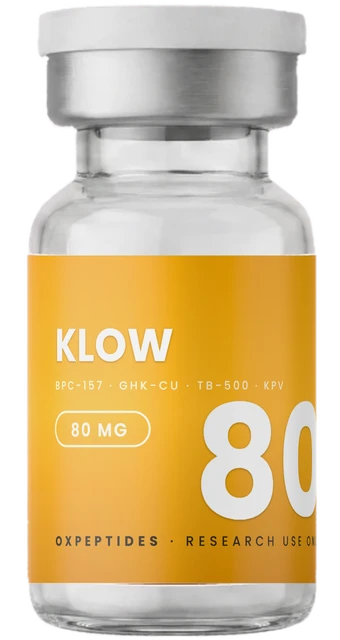 KLOW 80 mg — gelyofiliseerde onderzoekspeptide, OXpeptides-flacon