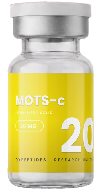 MOTS-c 20 mg — gelyofiliseerde onderzoekspeptide, OXpeptides-flacon