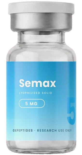 Semax 5 mg — gelyofiliseerde onderzoekspeptide, OXpeptides-flacon