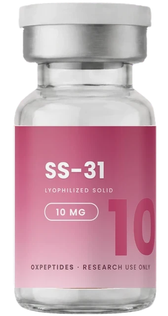 SS-31 10 mg — verzegelde gelyofiliseerde flacon, SS-31 etiket